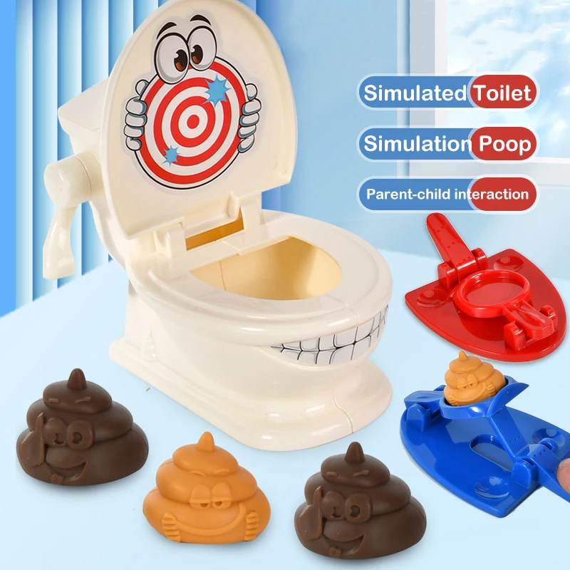 

Novelty Funny Simulation Toilet Ejection Poop Toys Set Parent-child Interaction Tabletop Game Toys Children Mischief Toys