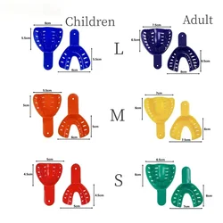 12Pcs/Set Disposable Plastic Dental Impression Trays Adult And Children Colorful Teeth Holder Kit Dental Central Supply Material