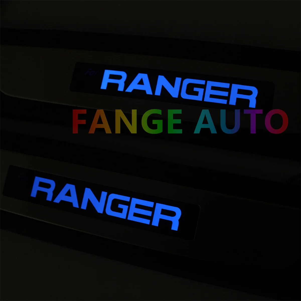 4PCS ABS Stainless Steel Led Door Sill Scuff Plate Auto Pedals Protector Cover For Ford Ranger 2019-2023 T6 T7