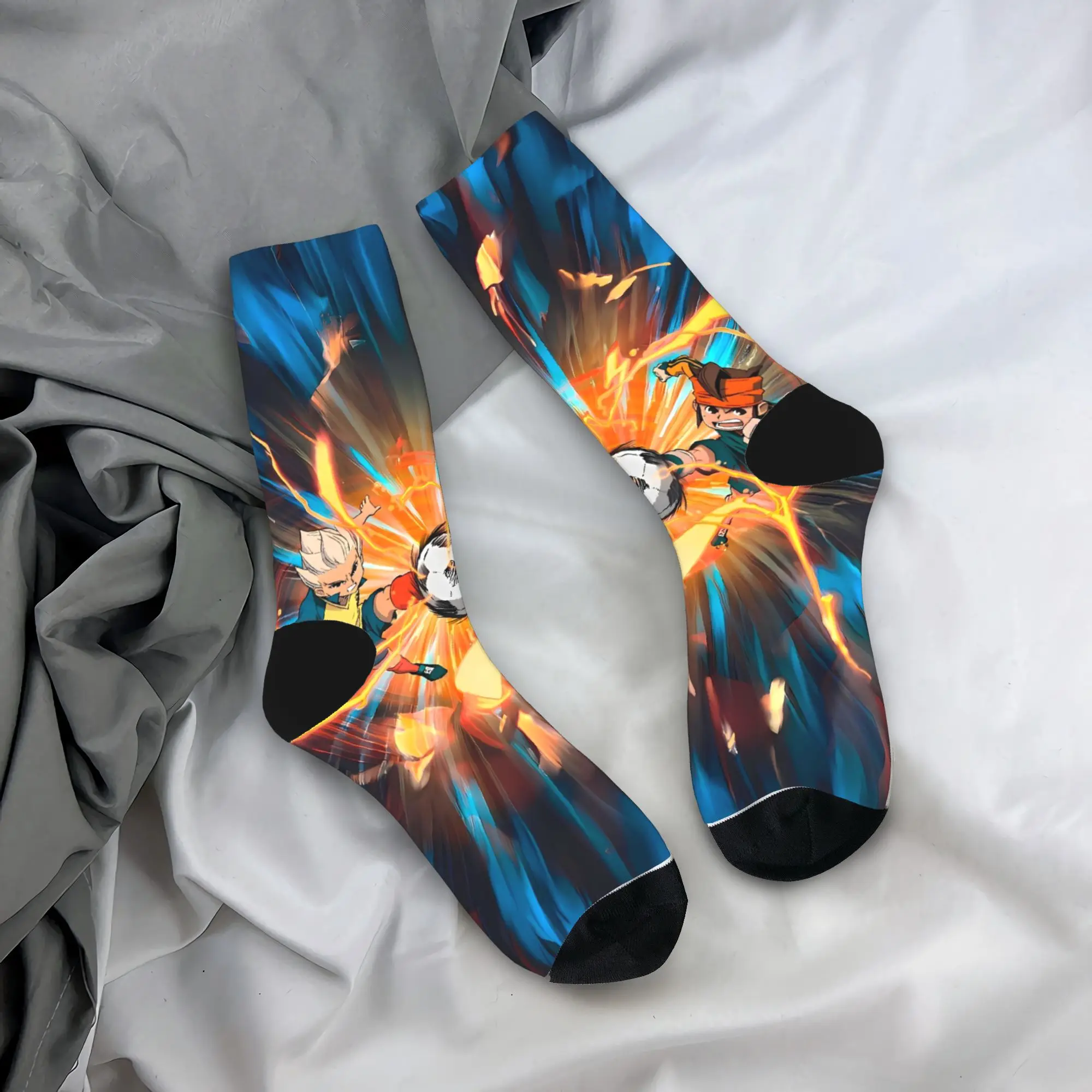 Adults Men Socks Anime Axel Blaze Inazuma Eleven Stockings Non-Slip Comfortable Socks Spring Casual Graphic Outdoor Sports Socks