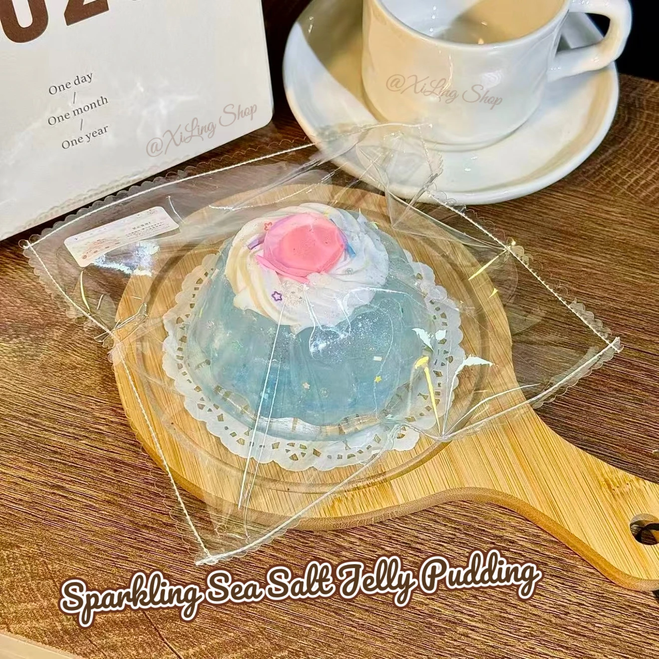 

1Pc Sparkling Sea Salt Jelly Pudding Handcrafted Squishy - Jelly Clay Texture! - Food Grade Silicone Stress Reliever