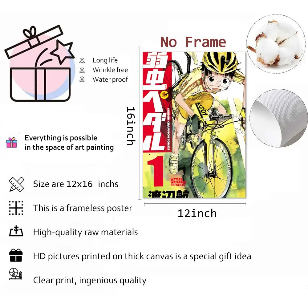 Manga Club Sports Yowamushi Pedal Painting Calligraphy Canvas Art Decor Poster Mural Living Room Decor Gifts