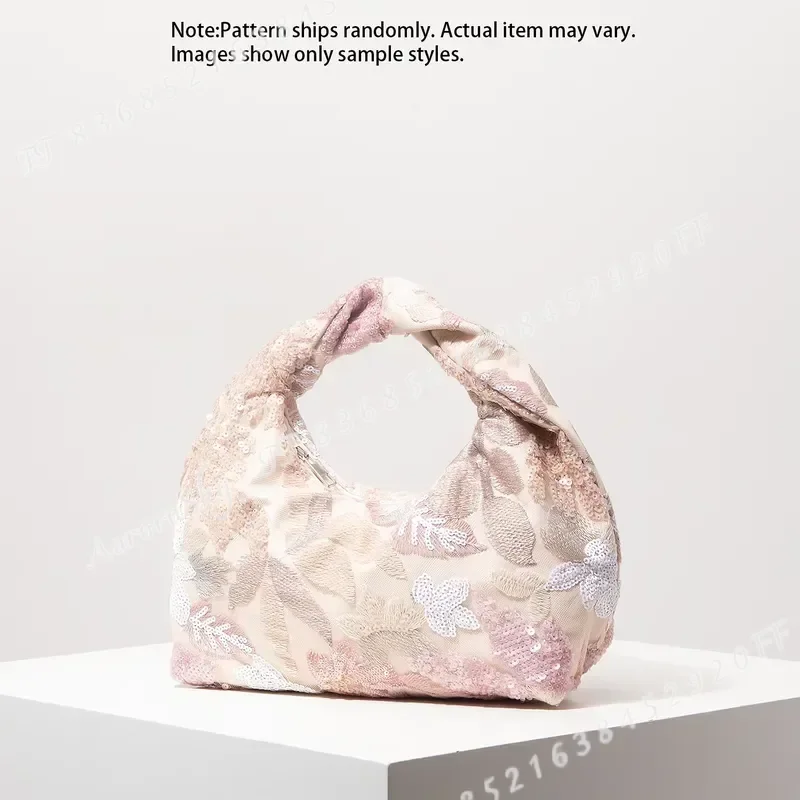 Luxury Sequin Handbag for Women Elegant Floral Clutch Bag Evening Prom Party Purse Bridal Wedding Guest Accessories Lady view 2