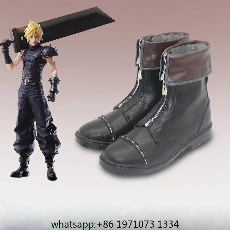 Game Final Fantasy VII Cloud Strife Cosplay Shoes Boots Halloween Accessorie Customized