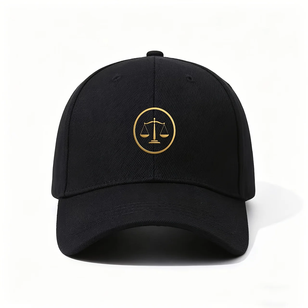 Libra Baseball Cap with Golden Libra Scale Symbol - Adjustable Lightweight Suitable for Astrology Gifts, Balance & Justice Theme