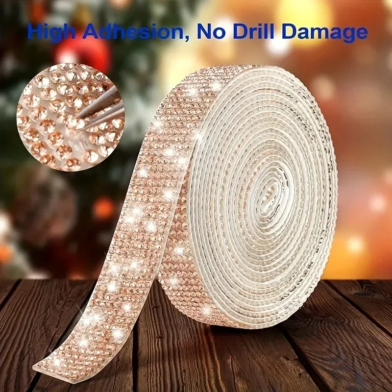 Rhinestone Ribbons Self Adhesive Glitter Crystal Diamond Sticker Phone Bag Shoes DIY Arts Crafts Party Gife Decoration Sticker