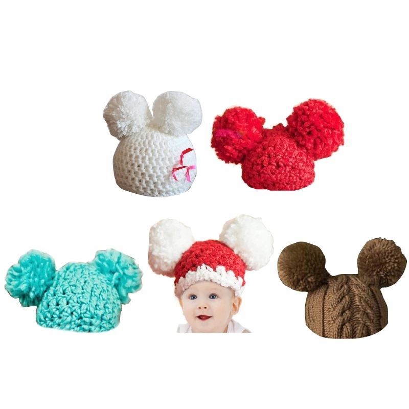 Infant Photo Props Pompon Hat Photo Props Beanie Newborns Photo Baby Unisex Shower Gift Photo Headwear