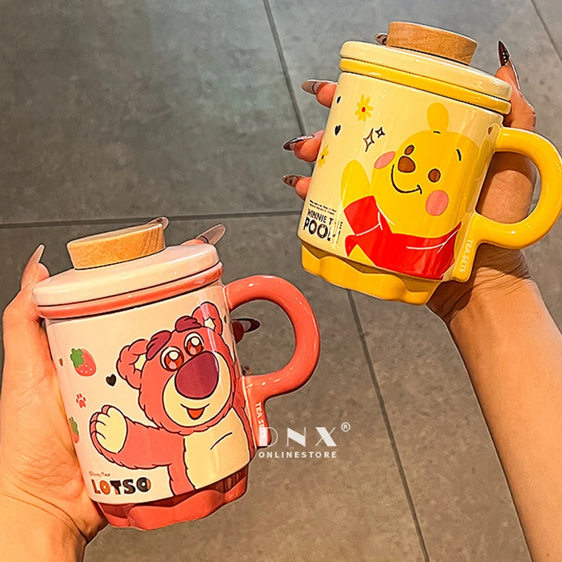 Cartoon Strawberry Bear Cute Creative Mug Ceramic Teacup 400ml Large Capacity Cartoon Winnie the Pooh Coffee Milk Mug Gift