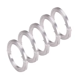 5Roll Aluminum Wire Bendable Metal Craft Wire Flat Craft Wire Bezel Strip Wire for Cabochons Jewelry Making Silver 3x1mm