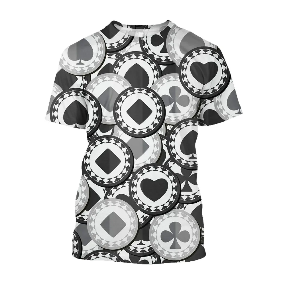 Summer Fashion Playing Card Suits graphic t shirts For Men New Casual Fun Personality Hip Hop Street Style Printed Short Sleeve