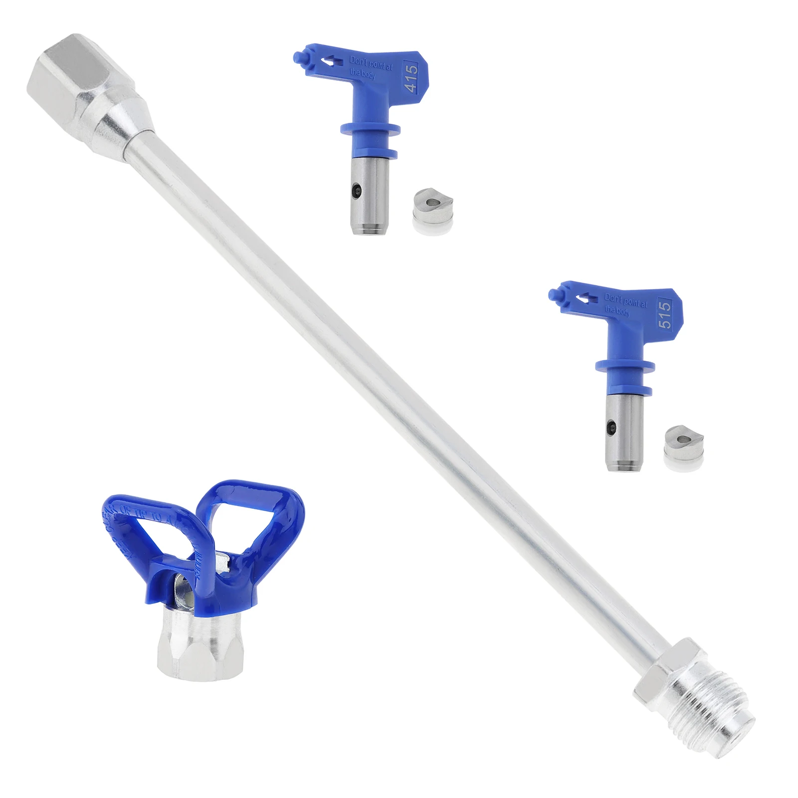 300mm Airless Paint Spray Gun Tip Extension Pole Rod with Spray Tips Spacers Nozzle Seats Universal Sprayer Tool Painting Wand