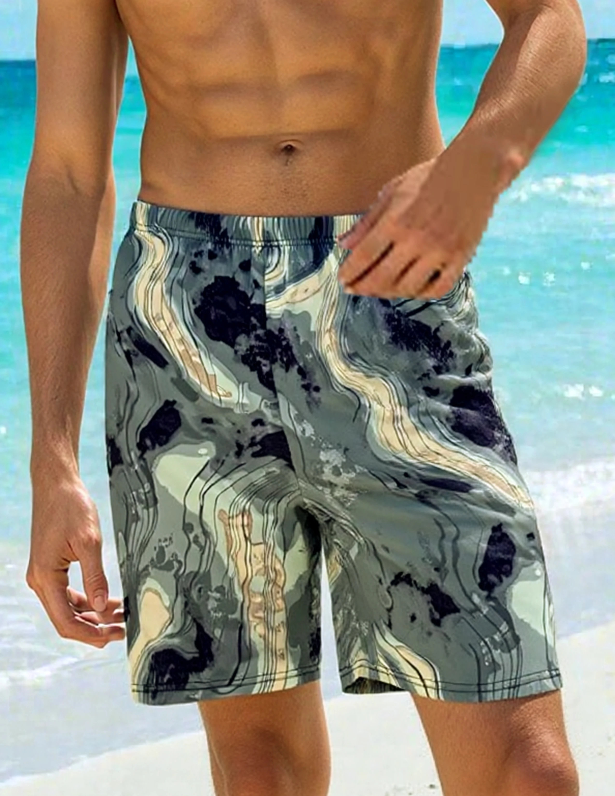 

Новые мужские шорты на лето, тонкие повседневные шорты, свободные и универсальные пляжные брюки, спортивные пляжные штаны.