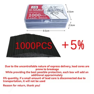 Break Resistant Nachfüllstifte, Bleiaufladungen, Büro- und Schulversorgung, HB, 0,5 mm, 0,7 mm, 0,9 mm, 1,3 mm, 2,0 mm, 1000 Stcs, 250 Stcs 10 Hauptverkäufe Schließende Farbe 500 Farben - №1