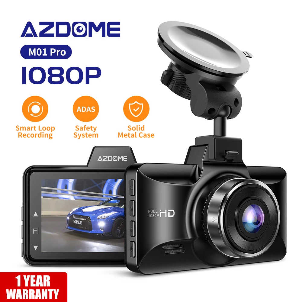 

AZDOME M01 PRO Регистратор 1080P Автомобильный видеорегистратор ADAS с ночным видением, металлический корпус, 24-часовой мониторинг парковки, Передняя камера и камера заднего вида, видеорегистратор для автомобиля