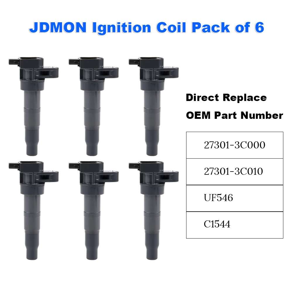 6pcs Ignition Coils Pack for Kia Sedona Sorento Hyundai Santa Fe Azera Genesis Sonata Veracruz Kia Borrego Amanti Cadenza