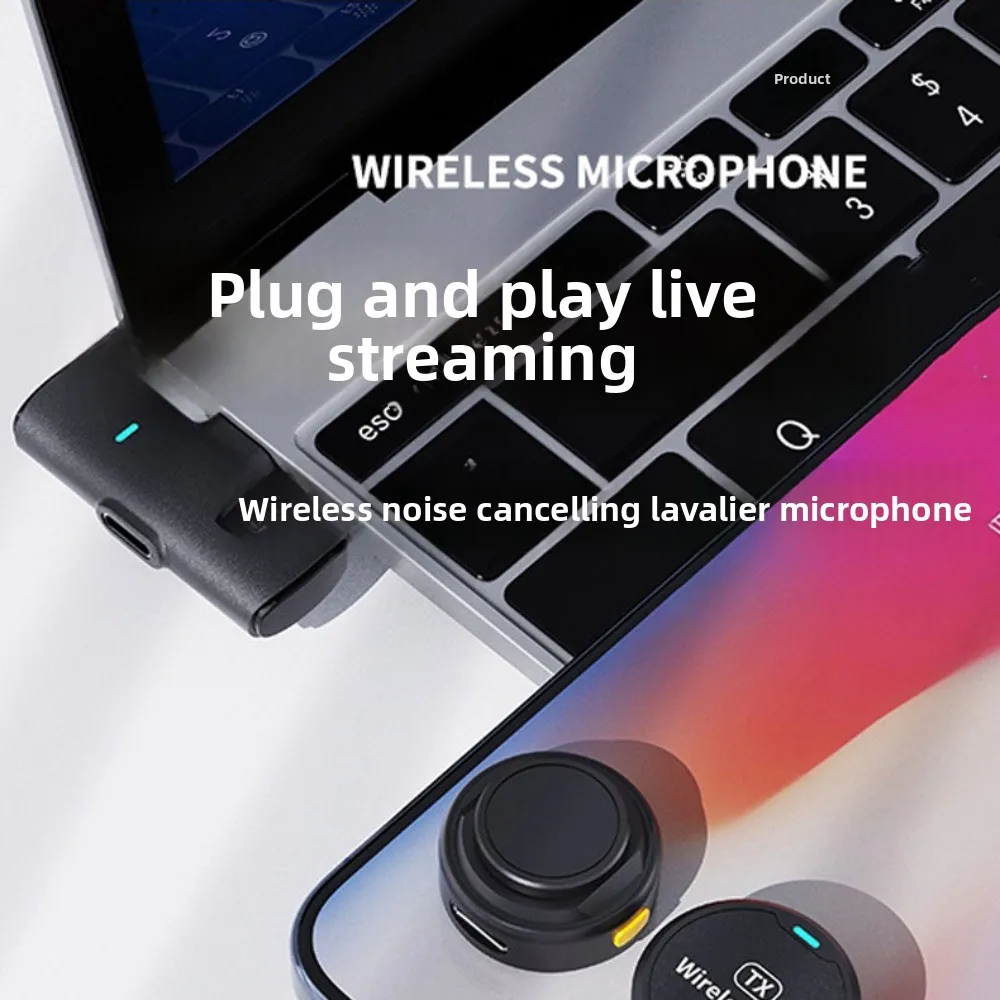 

2 in 1 Lavalier Lapel Microphone Magnetic Attraction Wireless Lavalier Microphone Noise Reduction Mini Wireless Lavalier Mic