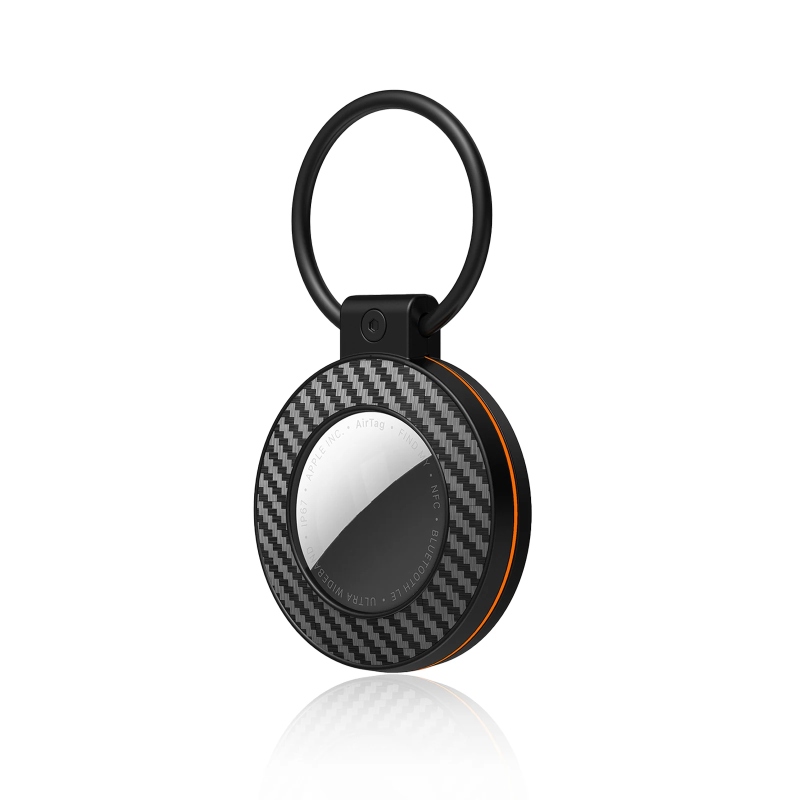 

For Apple AirTag Keychain Holder, Dual Color Carbon Fiber Texture Protective Case with Secure Lock Buckle, for Keys, Bags, Pets