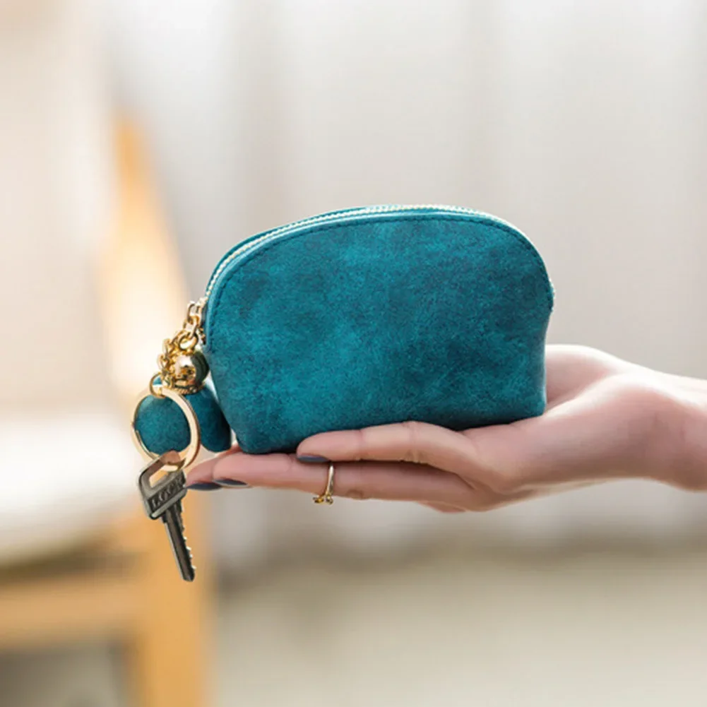 

Women Mini Coin Purse Small Wallet Suede Credit Card ID Holder Key Ring Organizer Ladies Change Clutch Bags Zipper Luxury Purse