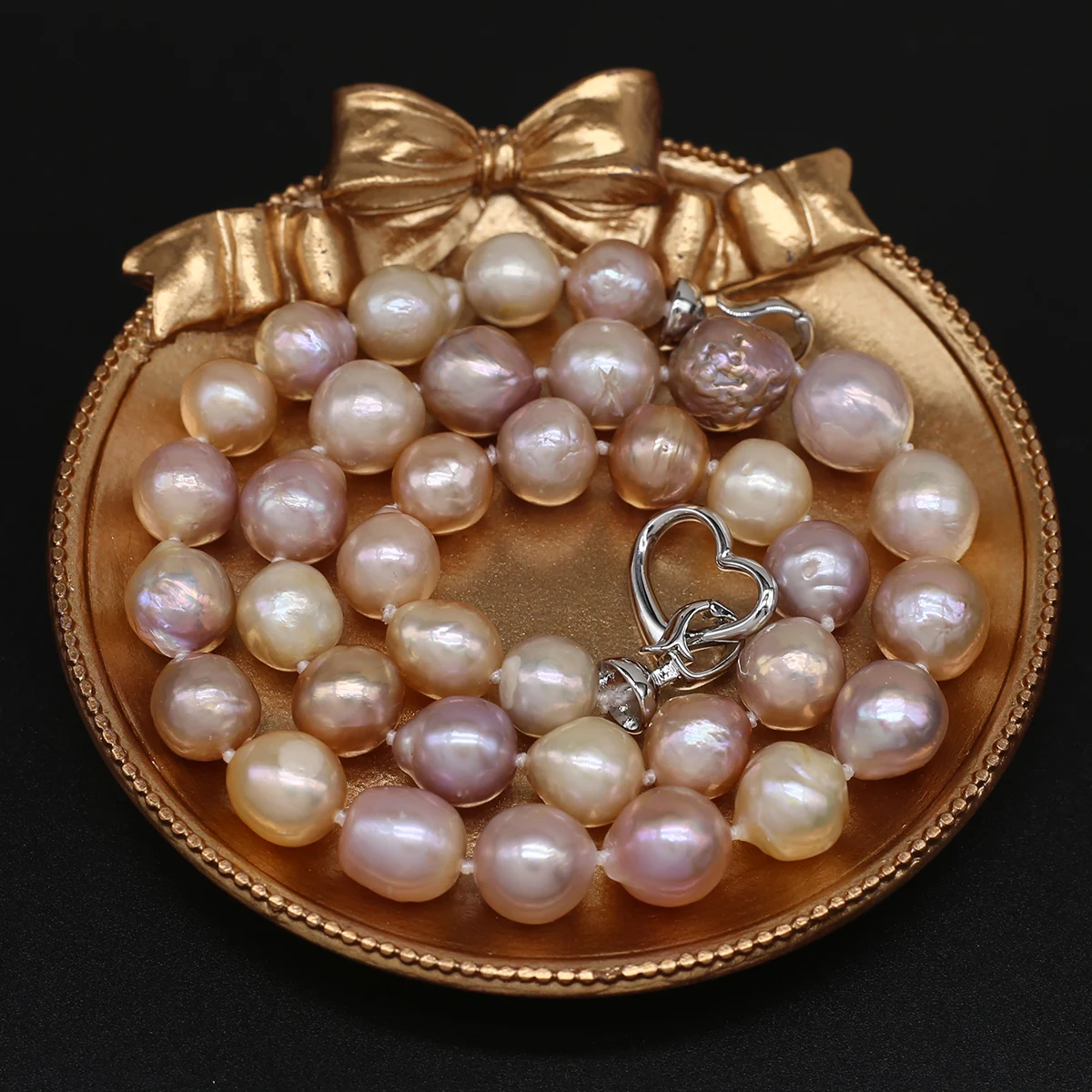 Natural Freshwater Pearl Necklace Baroque Round Exquisite Accessories Women Personality Necklace Girls Wedding Party Jewelry