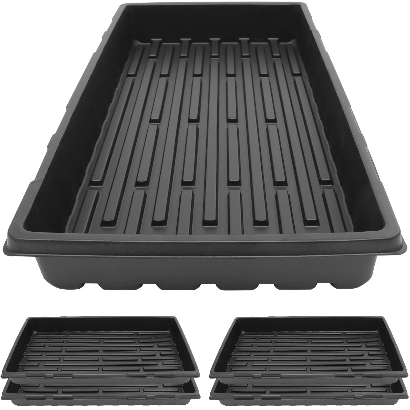 

Набор из 5 прочных лотков для выращивания растений без отверстий, утолщенные лотки для проращивания семян, лотки для рассады для теплиц и садоводства