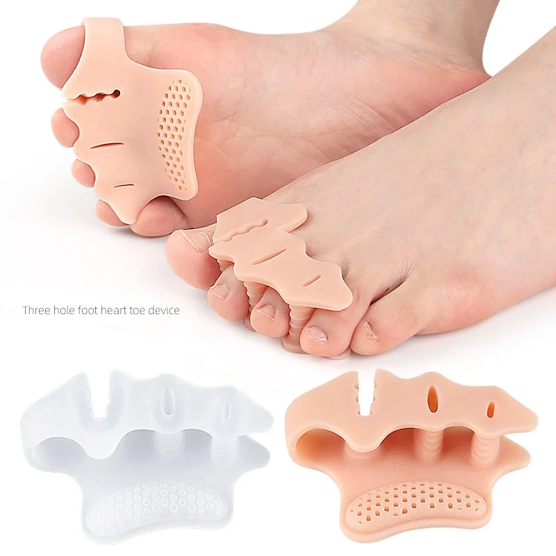 

Forefoot Pad Three-hole Plantar Toe Divider Plantar Shock Absorption And Pressure Relief Massage Hallux Valgus Orthosis