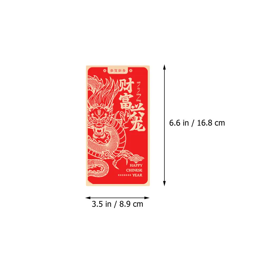 6 pçs envelope vermelho padrão de ouro envelopes de dinheiro da sorte pacotes de dinheiro festival de primavera pacotes vermelhos tradicionais chineses