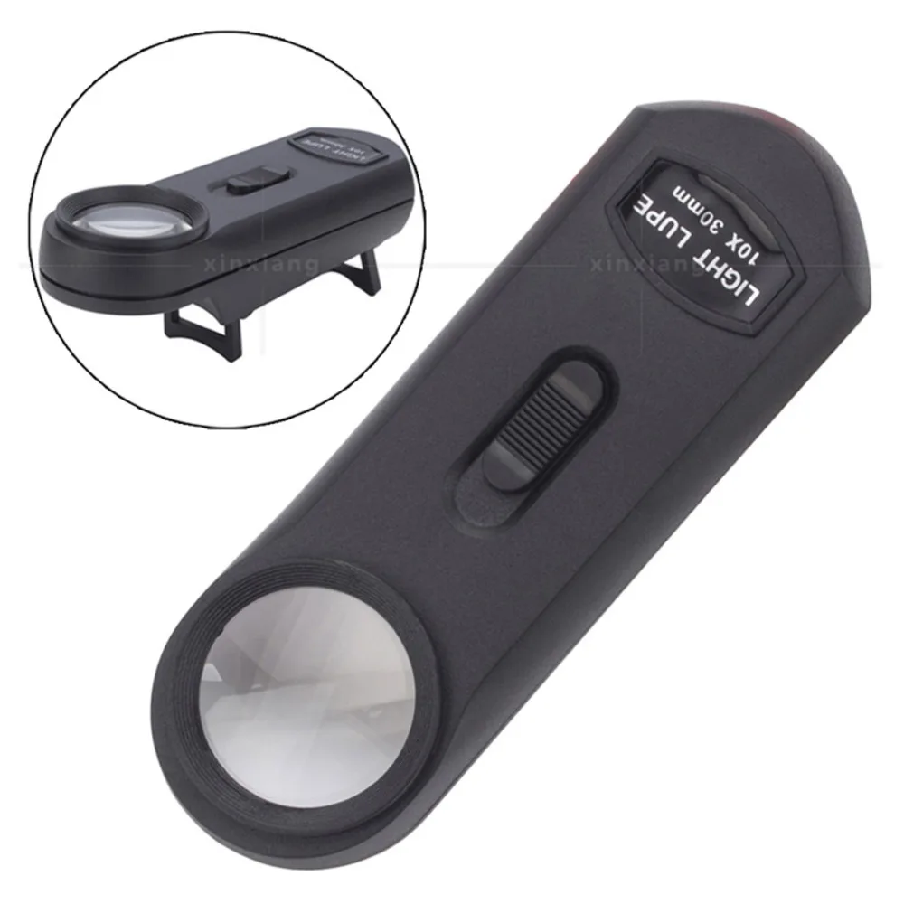 lampe-led-10-fois-30mm-support-retractable-collection-d'identification-portable-loupe-de-bateau-de-bijoux-anciens-20-pieces