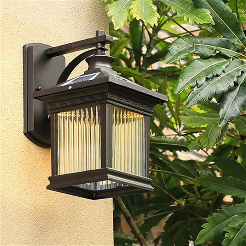 

TEMAR Solar Wall Light Fixture Outdoor Modern LED Waterproof Patio Lighting For Porch Balcony Courtyard Villa Aisle