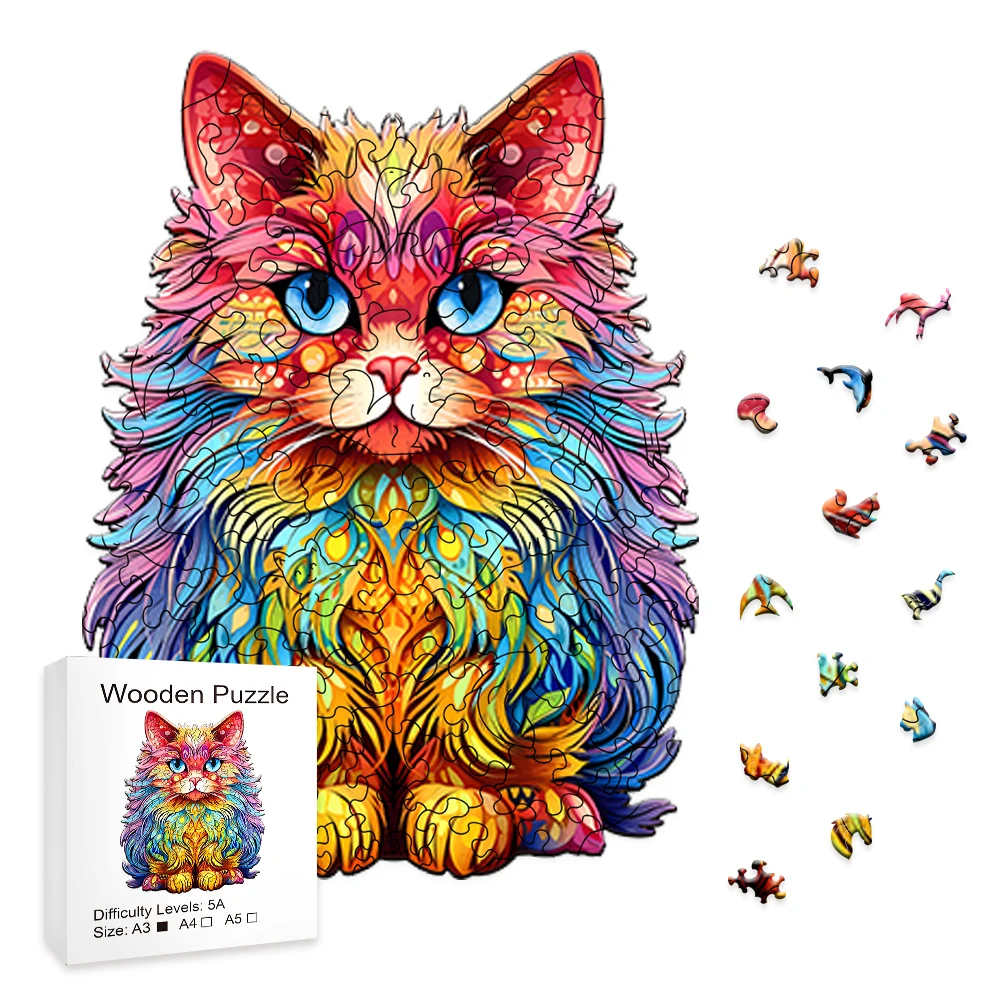 Persian Cat - Wooden Puzzles For Advanced Players - Creative Various Special Shapes, Creative Gifts For Boys And Girls Gifts