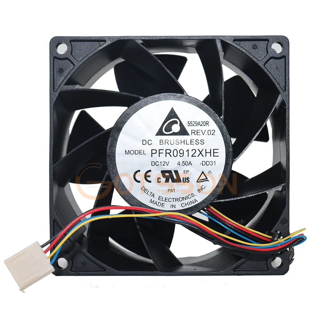 90*90*38mm PFR0912XHE 9CM 90mm 4.5A 12V used to Server Extensions machine cooling fan for Delta