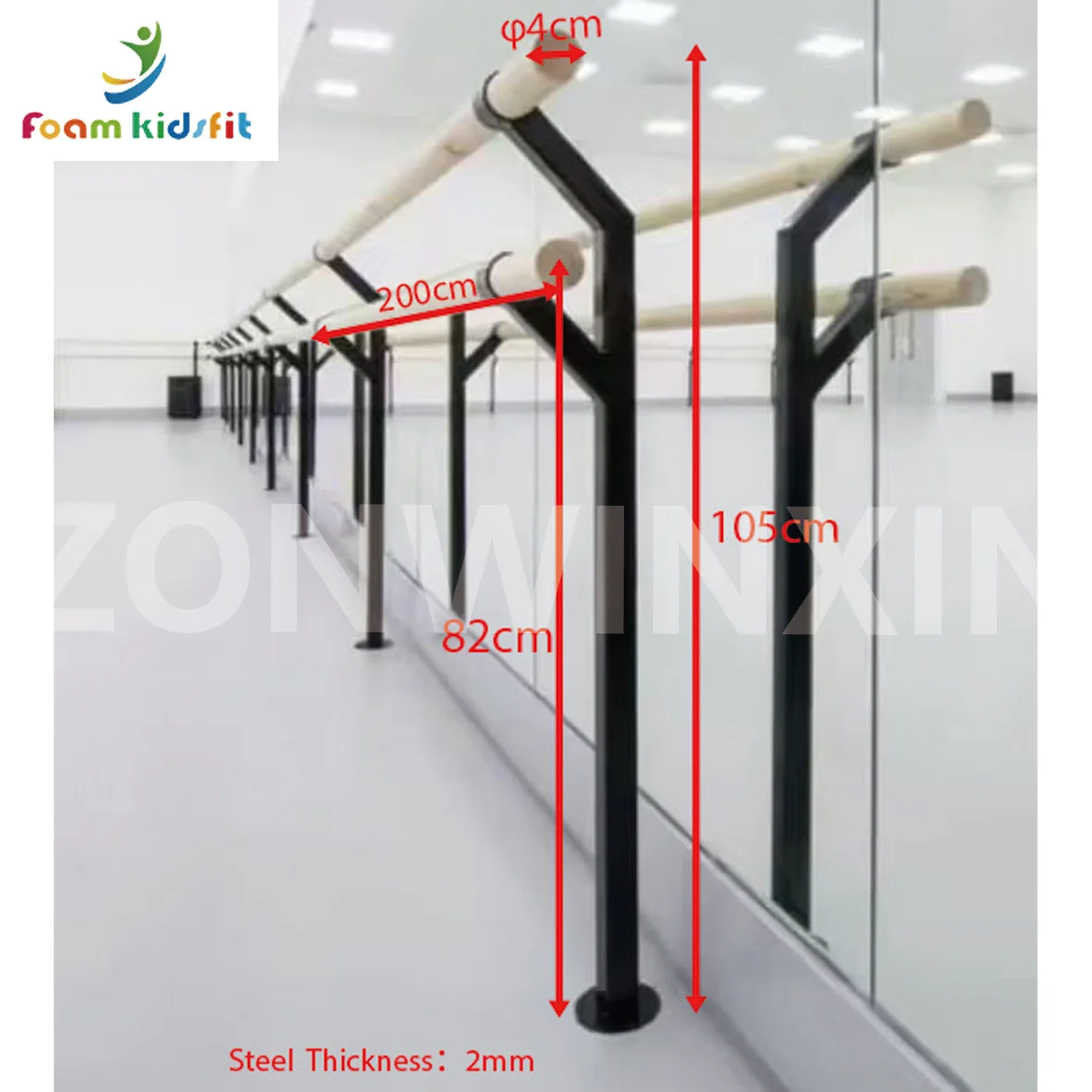Factory Supply Customized Gymnastics Equipment Beech Portable and Floor Mount Ballet Barre a Set