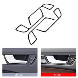 For Audi A4 B8 2010 2011 2012 2013 2014 2015 2016 Carbon Fiber Door Handle Panel Frame Trim Cover
