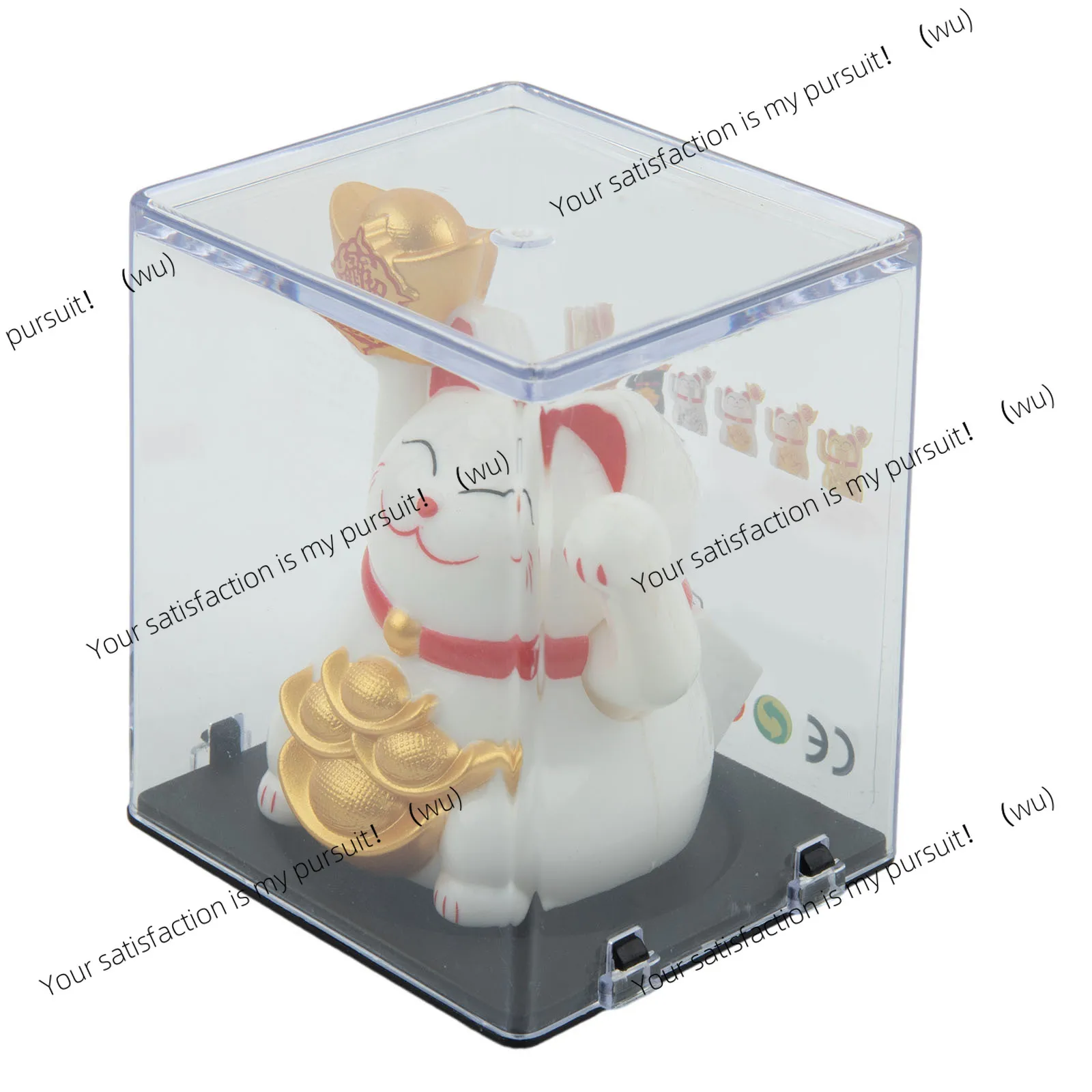 Solar Powered Maneki Neko Lucky Cat Welcoming Chinese Waving Hand Beckoning Fortune Cat Figurines For  Birthday Gift Decor