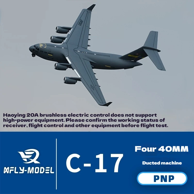 XFly Xunfei 40mm C-17 Transporter Electric RC Airplane Model with Fixed Wings for Kids And Adults Remote Control Toy