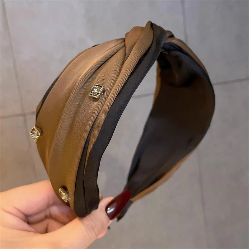 موضة سميكة ليوبارد طباعة بولي Leather الجلود معقود هيرباند المرأة الفتيات عصابة رأس الشعر هوب إكسسوارات الشعر ماكياج واسعة أغطية الرأس #4