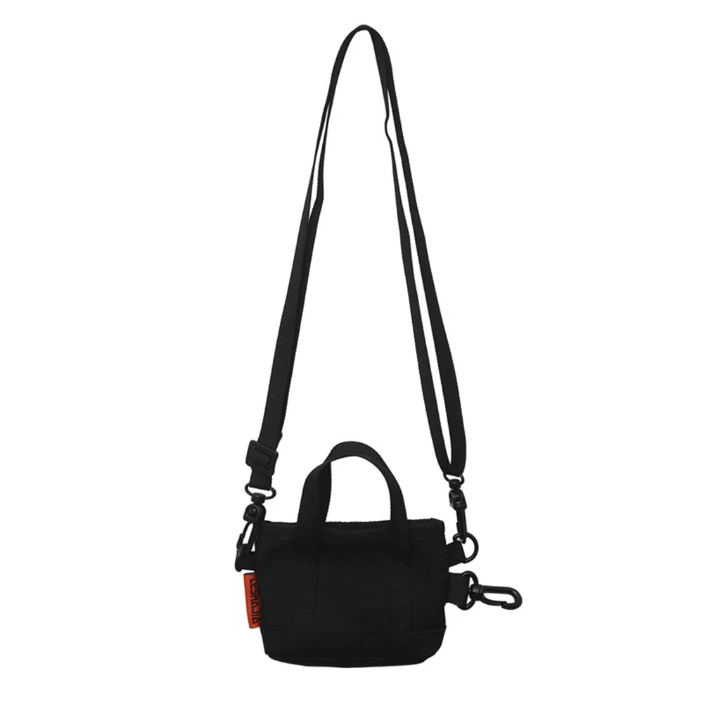 

Solid Color Unisex Shoulder Bag Women Coin Purse Zipper Nylon Shopping Bag Female Tote Handbag for Daily Traveling