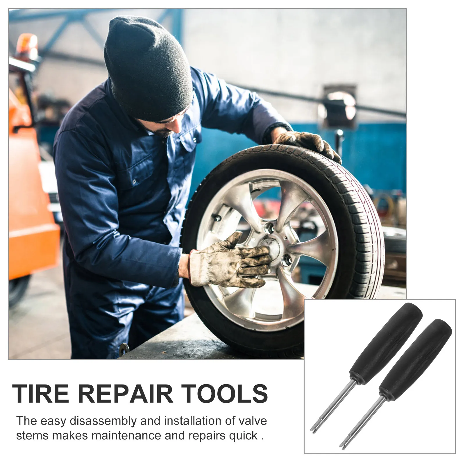 

2Pcs Valve Stem Removal Tool Auto Tire Tube Disassembly Wrench with Plastic Handle Core Removal for Vehicle Supplies Repair