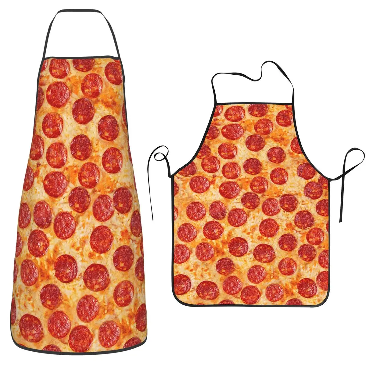 Delantal de Cocina con Diseño Realista de Pizza de Pepperoni, Delantal sin Mangas para Chef, Delantal de Limpieza de Cocina para Mujeres y Hombres, Delantal para Pintar