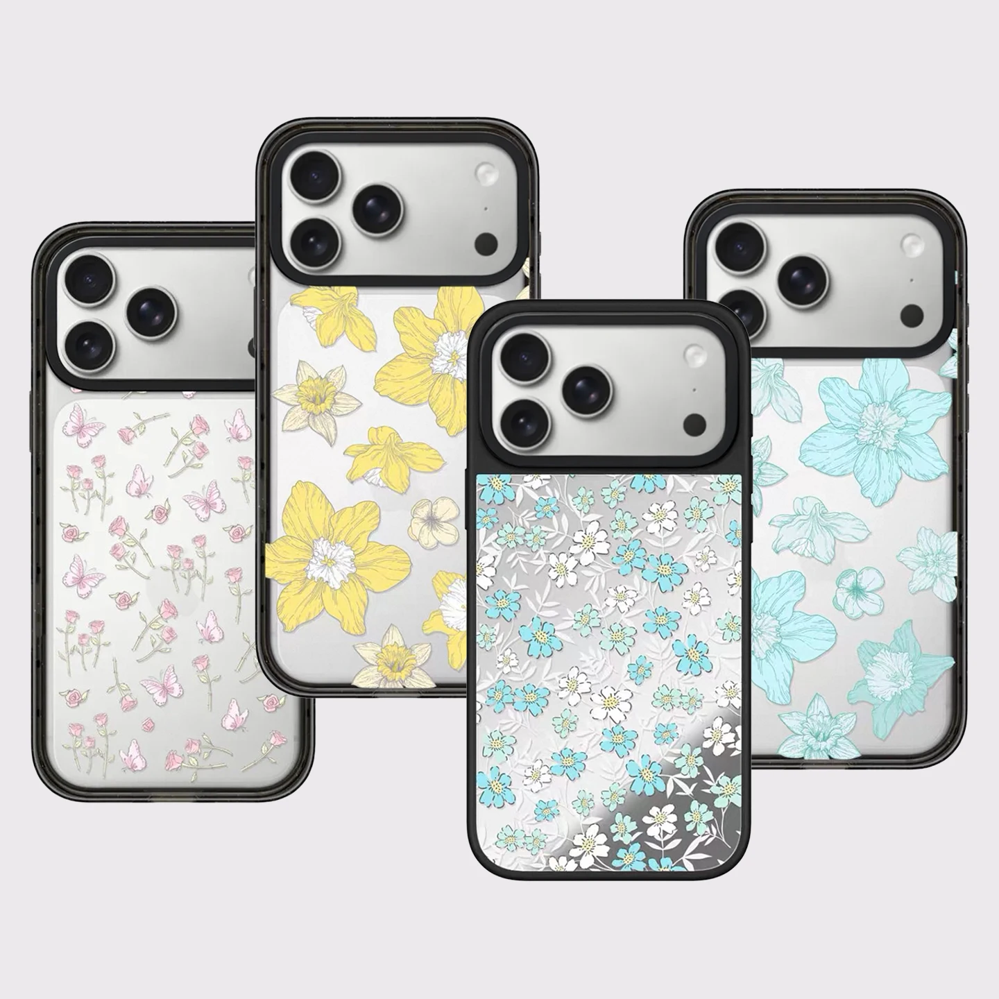 

Yellow / Blue Flowers Mirror / Acrylic Magnetic Phone Case Cover for IPhone 12 13 14 15 16 17 Pro Max Case for IPhone 17 Air