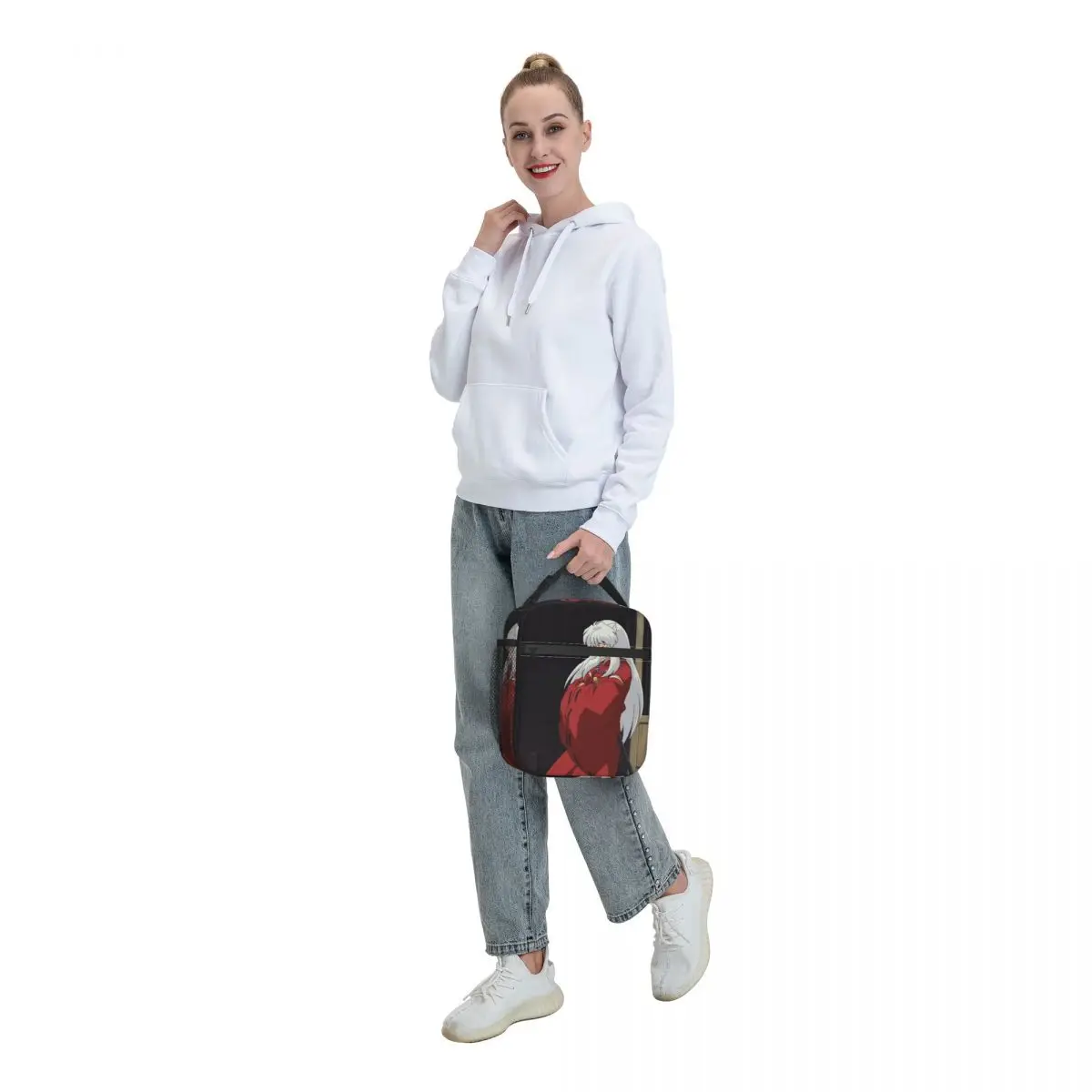 Custom I-Inuyashaes Anime Insulated Lunch Bag for Women Cooler Thermal Bento Box Work School Travel Portable Tote Bags view 6