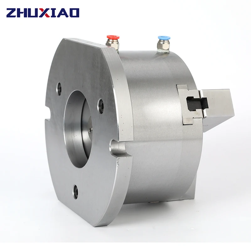 Vertical 6 inch pneumatic solid chuck 3 Jaw for milling machines to drill through tapping machine tables can not rotating