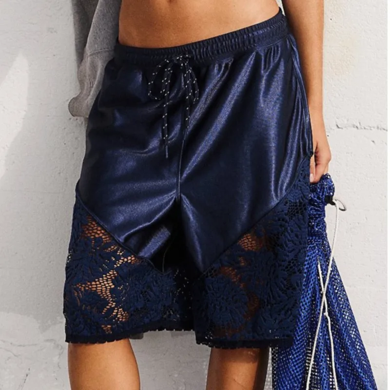 Shorts For Women Lace Five-point Pants Chic Sports Drawstring Beach Party Hot Shorts Casual Female Fashion Streetwear Clothing