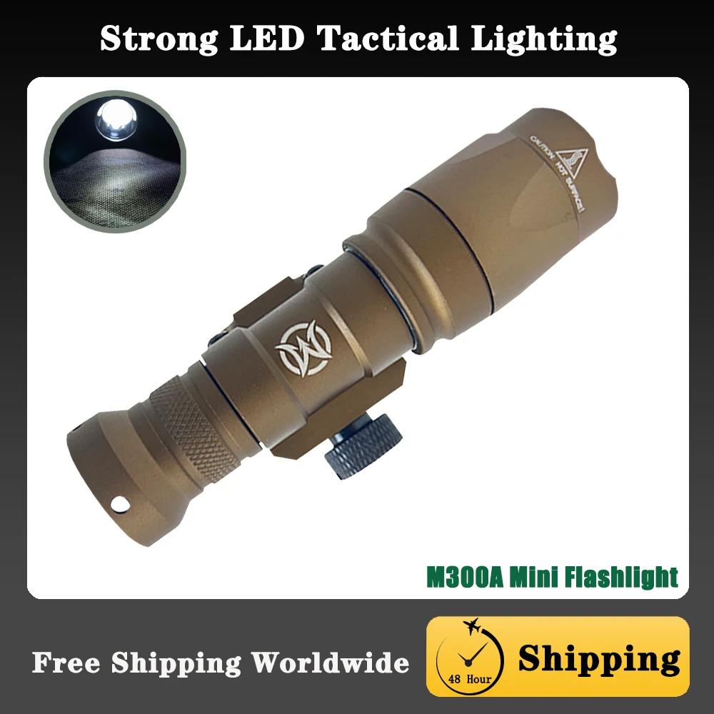 

M300A Strong LED Flashlight,Maximum Range 80-150 Meters/Aluminum Alloy Body Adapt To F20 mm Rail,Hunting Scout Tactical Lighting