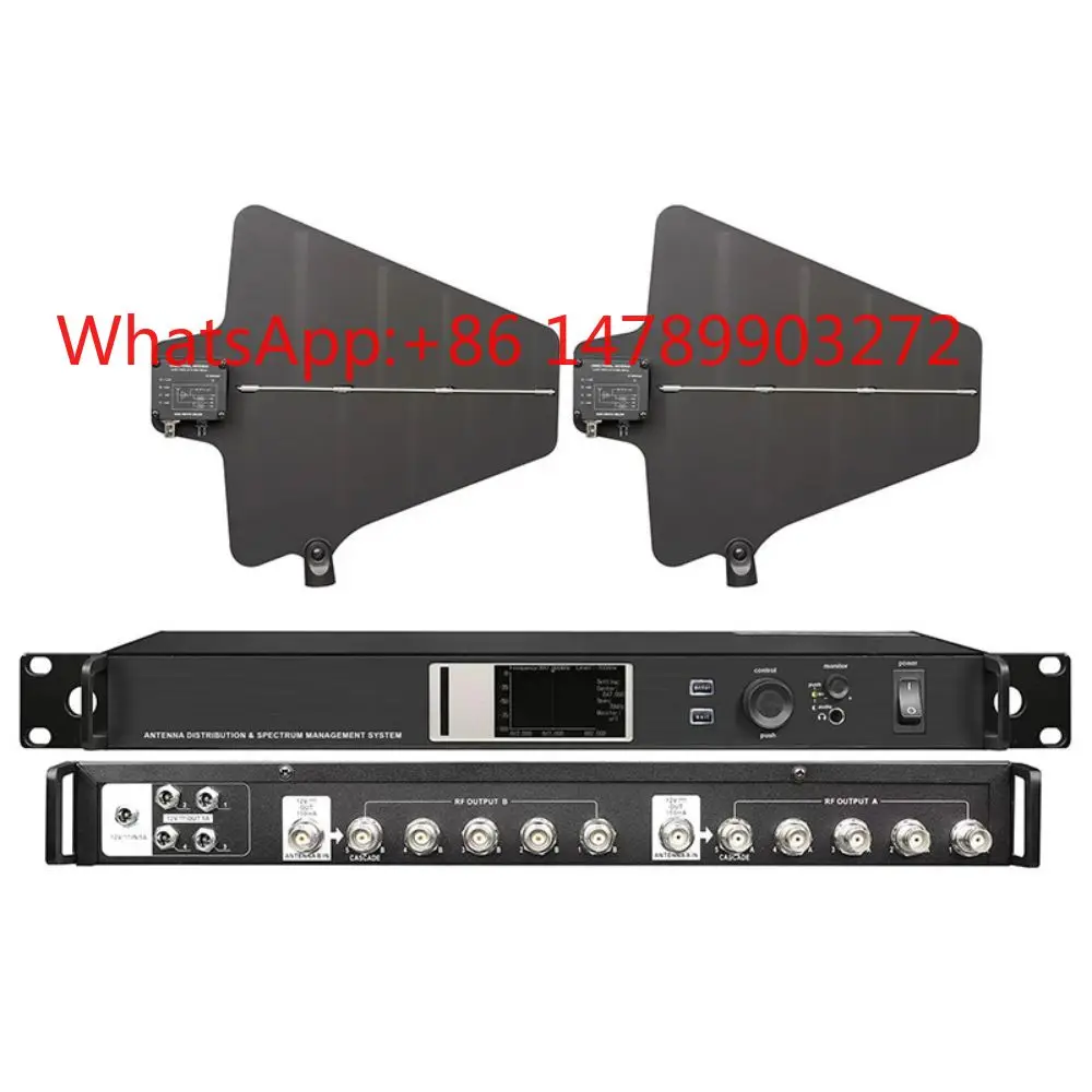 Portable Antenna Distribution RF Signal Booster Wireless Mic Amplifier
