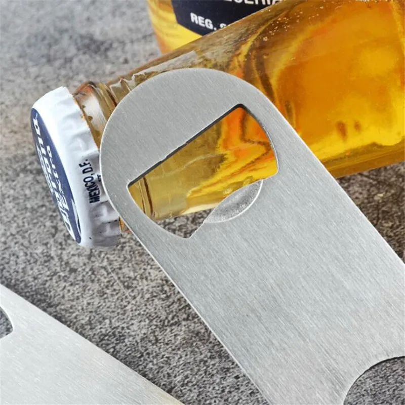 Stainless Steel Double Head Beer Bottle Opener  Flat Speed Bottle Cap Opener Remover Bar Blade Kitchen Tool Kitchen Gadget