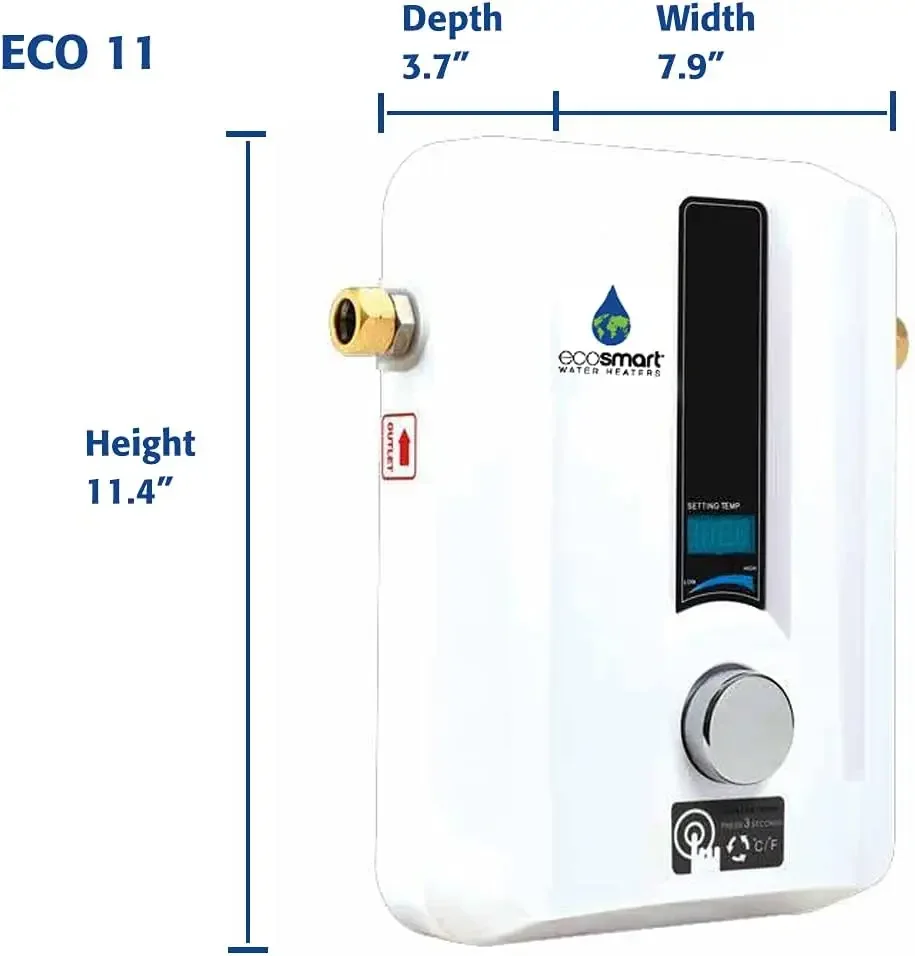 ECO 11-Aquecedor de água sem tanque elétrico com tecnologia patenteada auto modular, Fsa Nfsml Flow Sensor, 13KW a 240 V, Hot