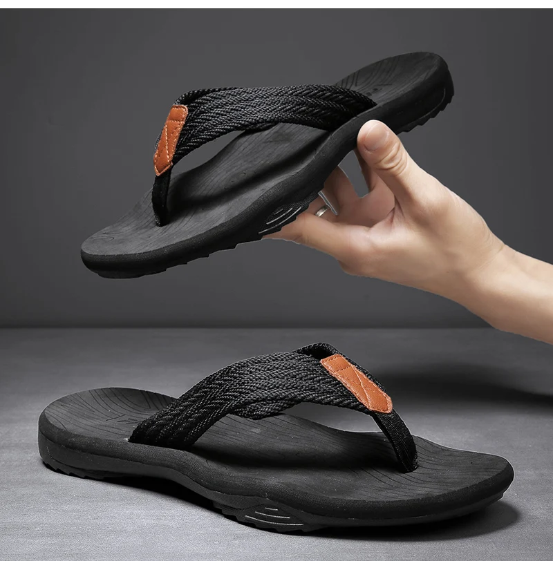 Hochwertige, stark reduzierte Herren-Flip-Flops, Sommer-Strand-Flip-Flops, modische, atmungsaktive, lässige Strand-Herren-Slipper, Sommer-Outdoor-Schuhe – Detail 2