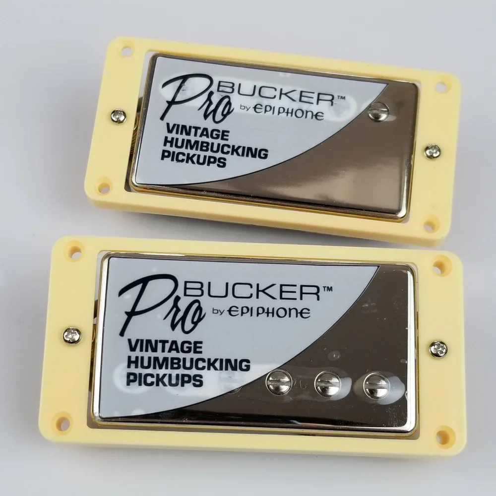 1 Set Original Genuine   Standard PRO Electric Guitar Alnico Humbucker Pickup Nickel / Gold Cover