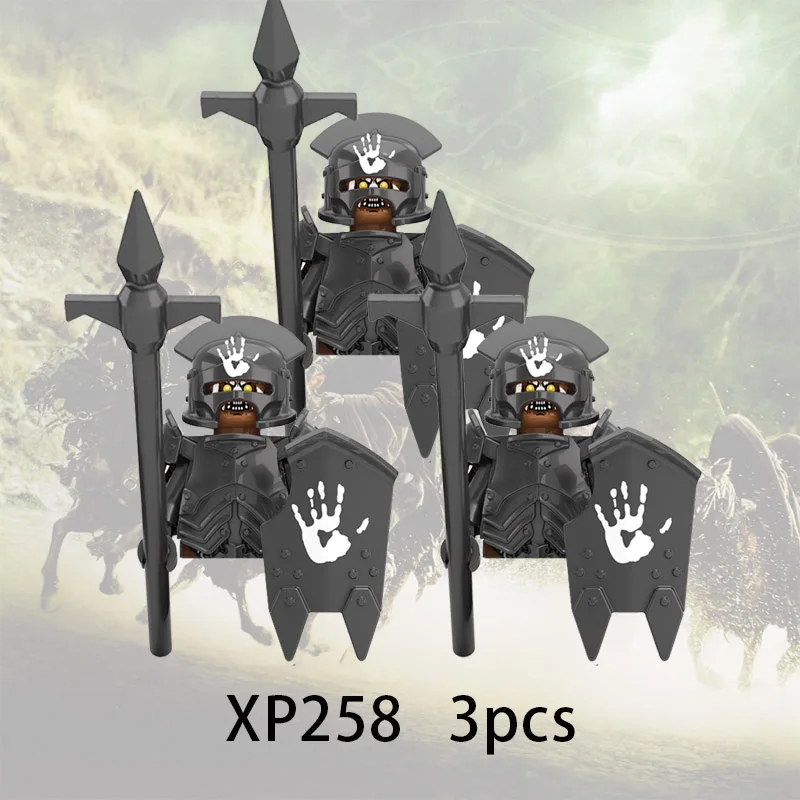 3 stücke Herr Ringe Elfen Orcs Armee Zwerg Rohan Mini Action Spielzeug Figuren Bausteine Montage Spielzeug für Kinder Geburtstag geschenk
