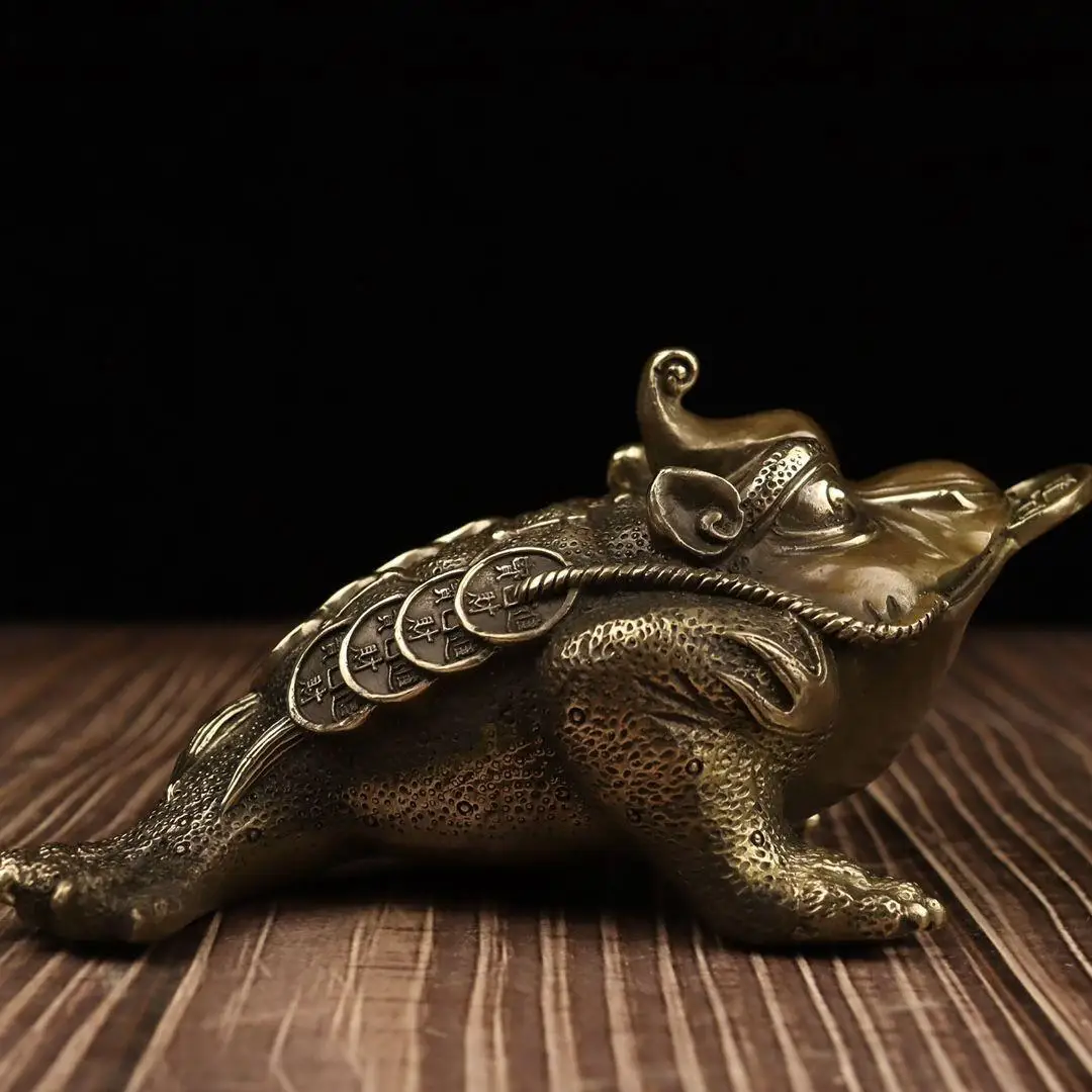 Three-legged golden toad one-horned toad Statue Sculpture Figurines Home Garden Decoration Statues For House ﻿